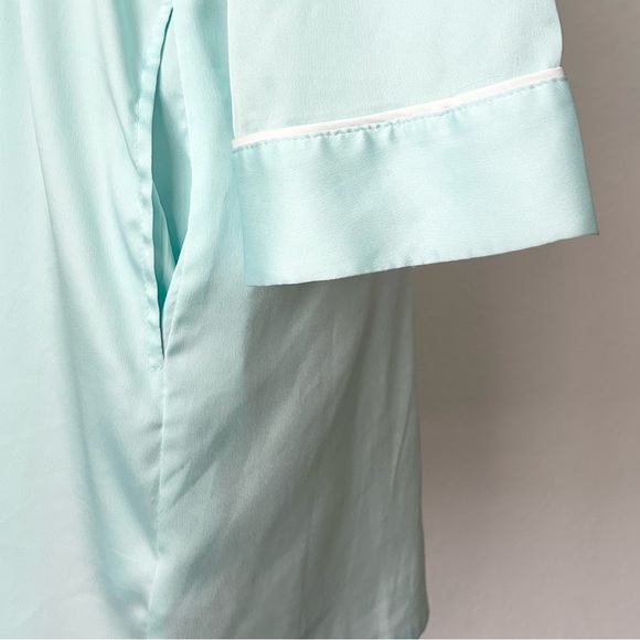 KATE SPADE “DREAM A LITTLE DREAM” TIFFANYS BLUE SATIN EMBROIDERED ROBE - Picture 4 of 6